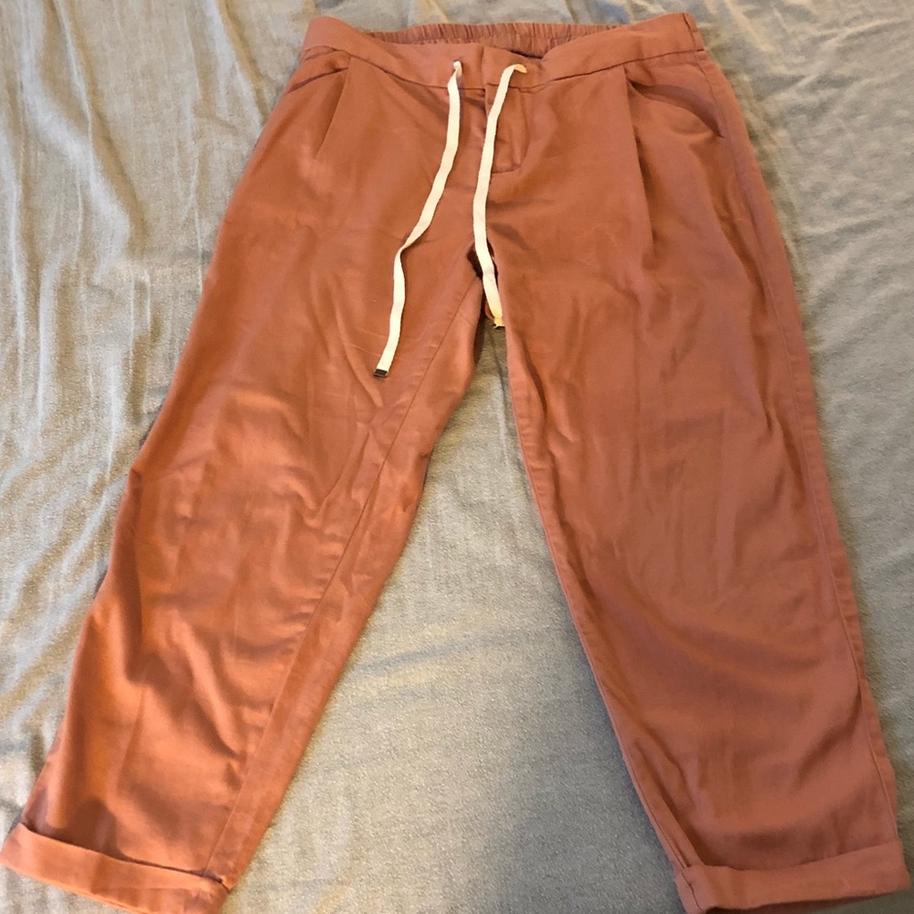 Burnt orange linen pants